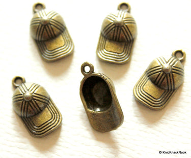 5 x Cap Bronze Tone Charms